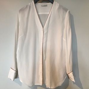Sandro White Silk Blouse (size 1)